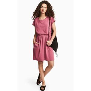 NWOT Nicole Miller New York Mauve Jersey Mini T-Shirt Dress, Size Large